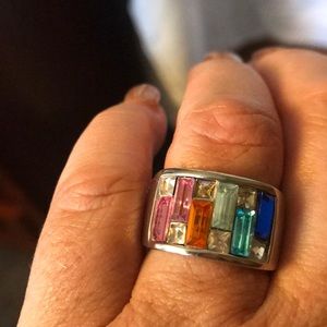 Multi-color jewel ring
